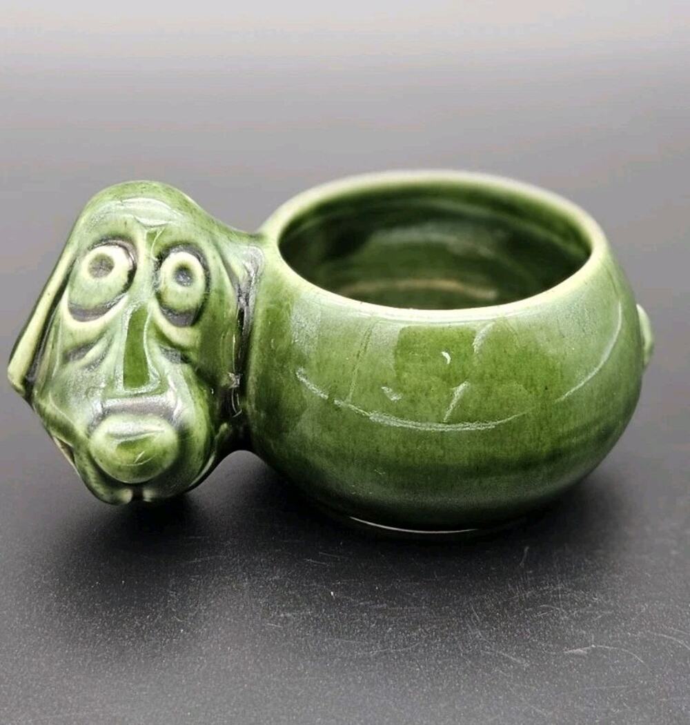 Vintage McCoy Floraline 481 Green Puppy Dog Planter Mid Century USA Pottery